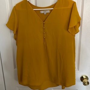 Loft Work Blouse, mustard yellow
